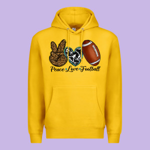 Peace Love Football Premium Hoodie Designed By Ranaportraitstore