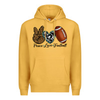 Mustard peace love football Premium Hoodie - RanaPortraitStore