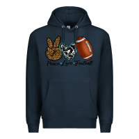 Navy peace love football Premium Hoodie - RanaPortraitStore