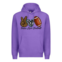 Purple peace love football Premium Hoodie - RanaPortraitStore