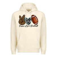 Sandshell peace love football Premium Hoodie - RanaPortraitStore