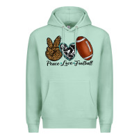 Seafoam peace love football Premium Hoodie - RanaPortraitStore