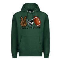 Sports Green peace love football Premium Hoodie - RanaPortraitStore
