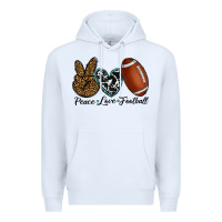White peace love football Premium Hoodie - RanaPortraitStore