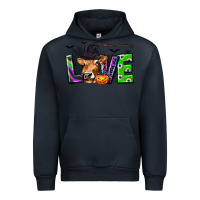 Navy Love Halloween Cow Urban Hoodie - texasbilliewilder