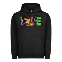 Pigment Black Love Halloween Cow Urban Hoodie - texasbilliewilder