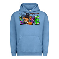 Pigment Pebble Blue Love Halloween Cow Urban Hoodie - texasbilliewilder