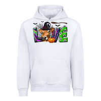 White Love Halloween Cow Urban Hoodie - texasbilliewilder