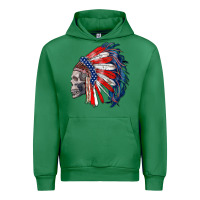 Emerald american indian headdress with skull Urban Hoodie - RanaPortraitStore
