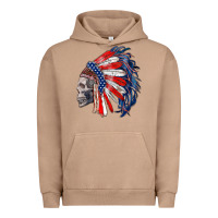 Pigment Burro american indian headdress with skull Urban Hoodie - RanaPortraitStore