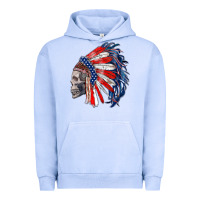 Pigment Grape Ice american indian headdress with skull Urban Hoodie - RanaPortraitStore