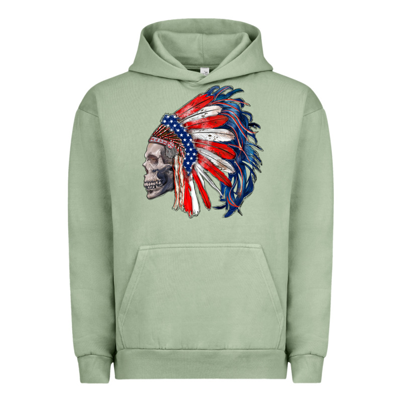 American Indian Headdress With Skull Urban Hoodie by RanaPortraitStore | Teevron