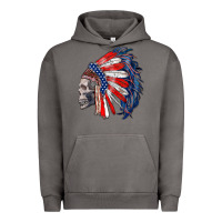 Pigment Tornado american indian headdress with skull Urban Hoodie - RanaPortraitStore