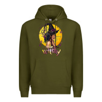 Army Green Be Witchy Black Witch Premium Hoodie - texasbilliewilder