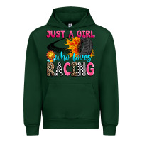 Forest Green just a girl who loves racing Urban Hoodie - Zillion Design Studio