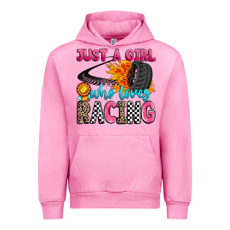 Just A Girl Who Loves Racing Urban Hoodie by Zillion Design Studio | Teevron