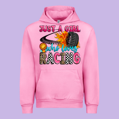 Just A Girl Who Loves Racing Urban Hoodie Designed By Zillion Design Studio