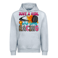 Heather Grey just a girl who loves racing Urban Hoodie - Zillion Design Studio