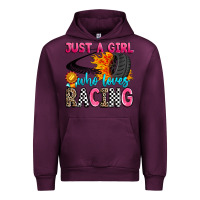 Mauve Wine just a girl who loves racing Urban Hoodie - Zillion Design Studio