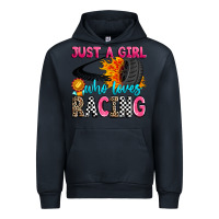 Navy just a girl who loves racing Urban Hoodie - Zillion Design Studio