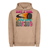 Pigment Burro just a girl who loves racing Urban Hoodie - Zillion Design Studio