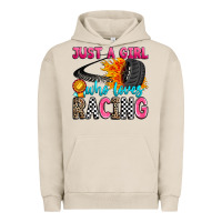 Pigment French Oak just a girl who loves racing Urban Hoodie - Zillion Design Studio