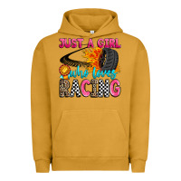 Pigment Peanut Butter just a girl who loves racing Urban Hoodie - Zillion Design Studio