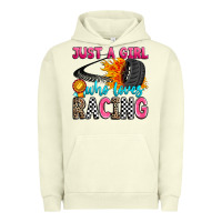 Pigment Pistachio just a girl who loves racing Urban Hoodie - Zillion Design Studio