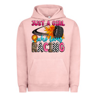 Pigment Salmon just a girl who loves racing Urban Hoodie - Zillion Design Studio