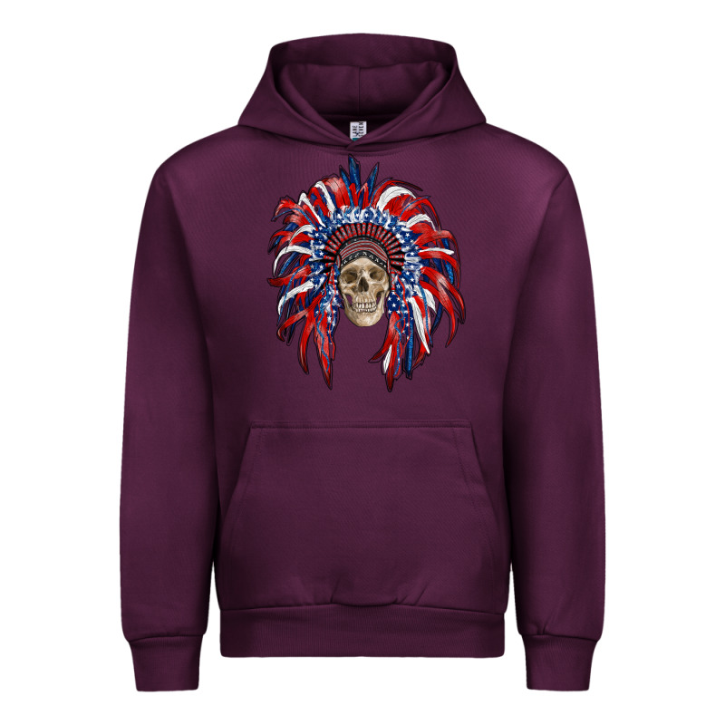 American Flag Indian Headdress With Skull Urban Hoodie by RanaPortraitStore | Teevron