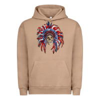Pigment Burro american flag indian headdress with skull Urban Hoodie - RanaPortraitStore