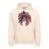 Sandshell american flag indian headdress with skull Urban Hoodie - RanaPortraitStore