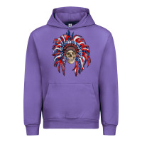 Tulip american flag indian headdress with skull Urban Hoodie - RanaPortraitStore