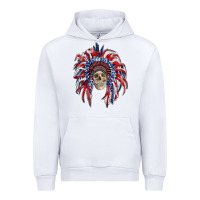 White american flag indian headdress with skull Urban Hoodie - RanaPortraitStore