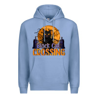 Colony Blue Black Cat Crossing Premium Hoodie - texasbilliewilder