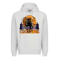 Dove Grey Black Cat Crossing Premium Hoodie - texasbilliewilder
