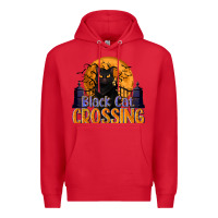 Red Black Cat Crossing Premium Hoodie - texasbilliewilder