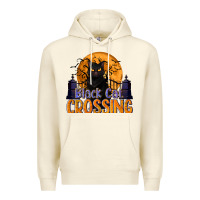 Sandshell Black Cat Crossing Premium Hoodie - texasbilliewilder