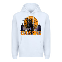White Black Cat Crossing Premium Hoodie - texasbilliewilder