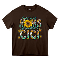 Chocolate Brown only the best moms get promoted to cici Heavy Core Tee - CowhideDigitalArt