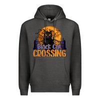 Charcoal Heather Black Cat Crossing Premium Hoodie - texasbilliewilder