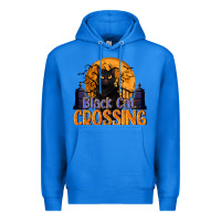 True Royal Black Cat Crossing Premium Hoodie - texasbilliewilder
