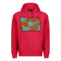Cardinal western leopard tooled leather background Premium Hoodie - Zillion Design Studio