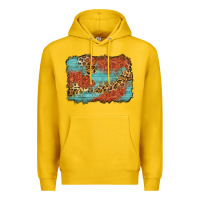 Lemon western leopard tooled leather background Premium Hoodie - Zillion Design Studio