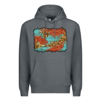 Rock western leopard tooled leather background Premium Hoodie - Zillion Design Studio