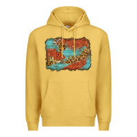 Antique Gold western leopard tooled leather background Premium Hoodie - Zillion Design Studio