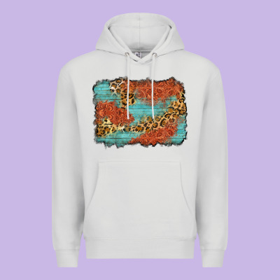 Western Leopard Tooled Leather Background Premium Hoodie Designed By Zillion Design Studio