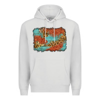 Dove Grey western leopard tooled leather background Premium Hoodie - Zillion Design Studio