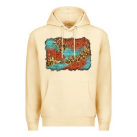 Pina Colada western leopard tooled leather background Premium Hoodie - Zillion Design Studio
