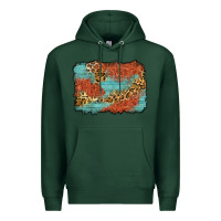 Sports Green western leopard tooled leather background Premium Hoodie - Zillion Design Studio